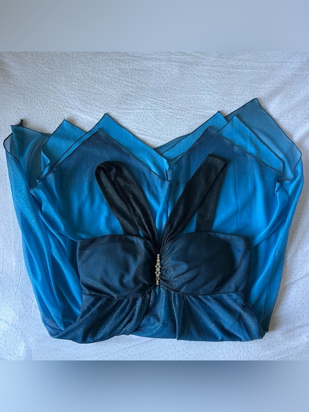 VINTAGE Y2K BLUE OMBRE HALTER NECK DRESS 💙